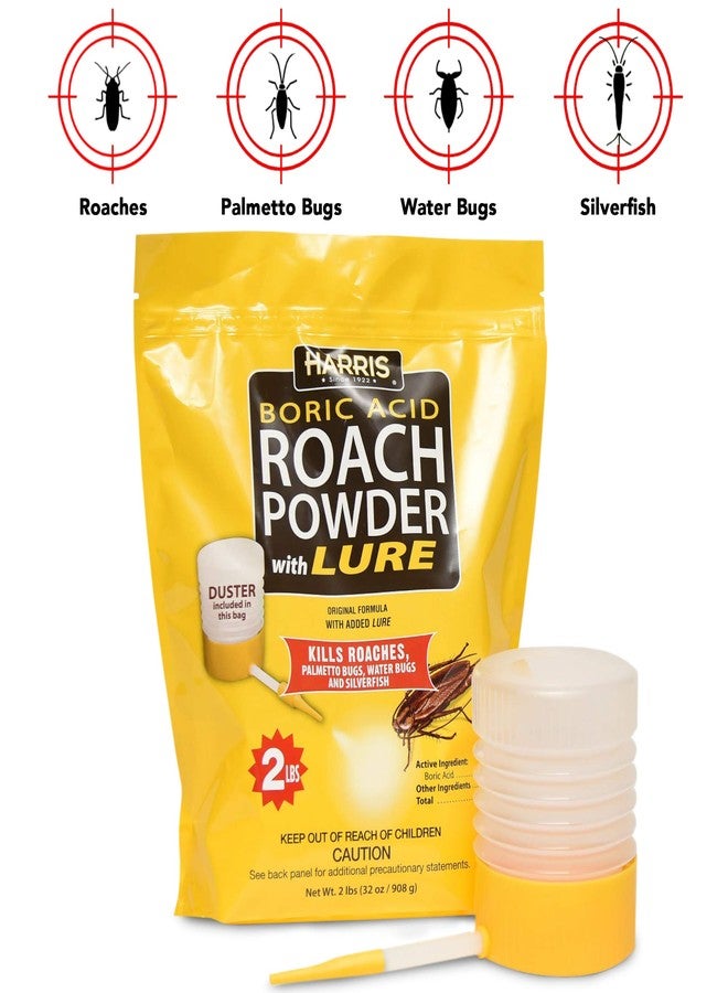 Harris Boric Acid Roach and Silverfish Killer Powder w/Lure, Powder Duster Included in The Bag (32oz) - Image 4